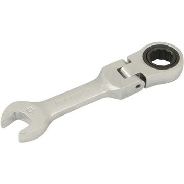 Flex Head Ratcheting Wrench, 10 Mm Opening, Ratcheting, 3.76 In Lg, 12-point, Steel
