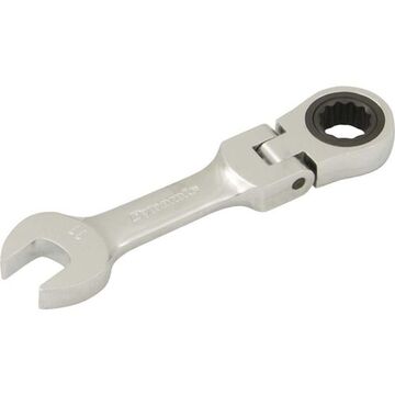 Flex Head Ratcheting Wrench, 11 Mm Opening, Ratcheting, 4.13 In Lg, 12-point, Steel