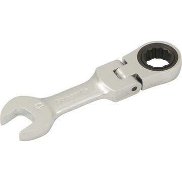 Flex Head Ratcheting Wrench, 13 Mm Opening, Ratcheting, 4.19 In Lg, 12-point, Steel