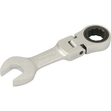 Flex Head Ratcheting Wrench, 16 Mm Opening, Ratcheting, 4.8 In Lg, 12-point, Steel