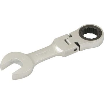 Flex Head Ratcheting Wrench, 18 Mm Opening, Ratcheting, 5.43 In Lg, 12-point, Steel