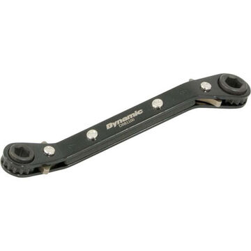 Double Box End Ratcheting Wrench, 7 X 8 Mm Opening, 12-point, 15 Deg