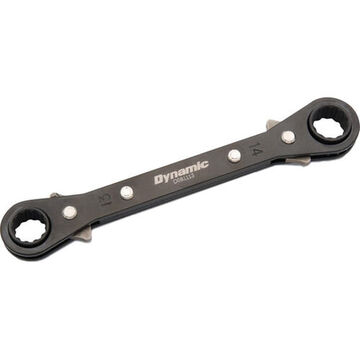 Double Box End Straight Ratcheting Wrench, 13 X 14 Mm Opening, 12-point