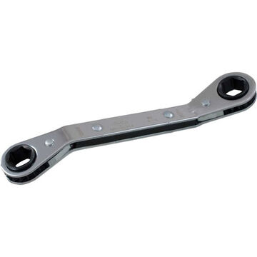 Flat Box End Ratcheting Wrench, 9 X 10 Mm Opening, Ratcheting, 108 Mm Lg, 6-point, Steel