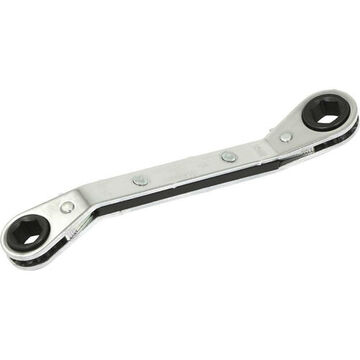 Flat Box End Ratcheting Wrench, 7 X 8 Mm Opening, Ratcheting, 140 Mm Lg, 6-point, Steel