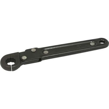 Tube Ratcheting Wrench, 7/16 In Opening, Ratcheting, 5-3/8 In Lg, 12-point
