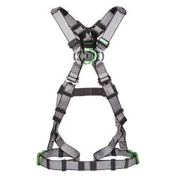 Full-Body Standard Safety Harness, Extra Large, 400 lb, Gray, Polyester