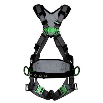 Construction Full-Body Safety Harness, Extra Large, 400 lb, Gray, Polyester