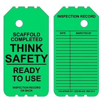 Tag Rtu Safety Scaffold, 6 In Ht, 3.25 In Wd, Green, Plastic