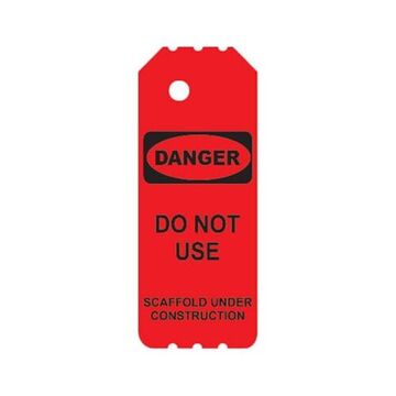 Tag Laminated Scaffold, 8 In Ht, 3.25 In Wd, Red, Synthetic