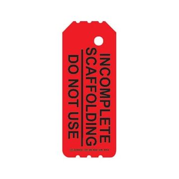 Tag Laminated Scaffold, 8 In Ht, 3.25 In Wd, Red, Synthetic