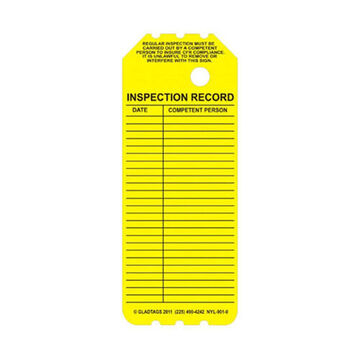 Tag Laminated Scaffold, 8 In Ht, 3.25 In Wd, Yellow, Synthetic