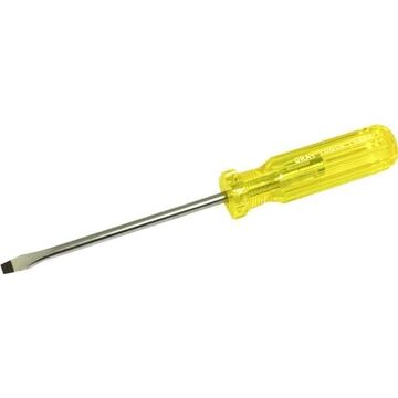 Screwdriver, Slotted Cabinet, 0.028 X 3/16 in Point, 3 in Shank, Plastic, 6-1/2 in lg