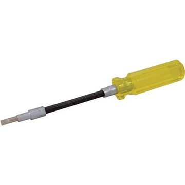 Flexible Screwdriver, Slotted Cabinet, 4-1/2 in Shank, Acetate, 7-1/2 in lg