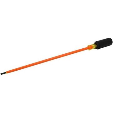 Insulated Screwdriver, Slotted, 0.028 X 3/16 in Point, 12 in Shank