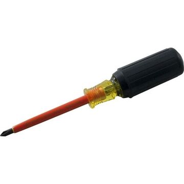 Insulated Screwdriver, Phillips, #0 Point, 2-3/8 in Shank, Plastic, 7 in lg