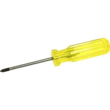 Screwdriver, Phillips, #1 Point, 3-1/4 in Shank, Plastic, 6 in lg