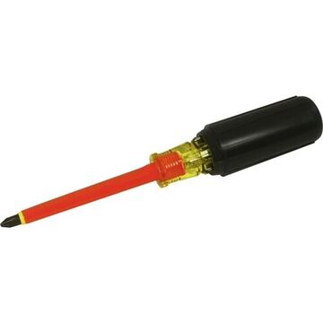 Insulated Screwdriver, Phillips, #2 Point, 4 in Shank, 8-1/4 in lg