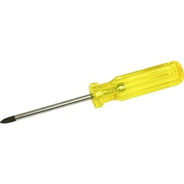 Screwdriver, Phillips, #2 Point, 4 in Shank, Plastic, 7 in lg