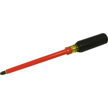 Insulated Screwdriver, Phillips, #4 Point, 8 in Shank, Plastic, 12-3/4 in lg