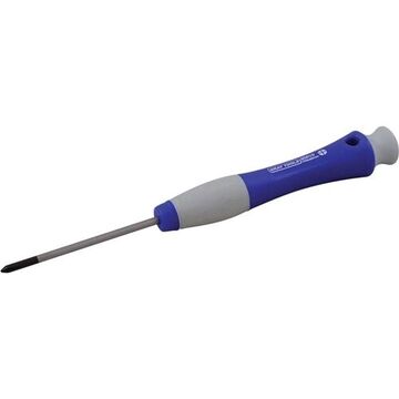 Screwdriver Precision, Phillips, #00 Point, 2-3/8 In Shank, Rubber, 6-1/2 In Lg