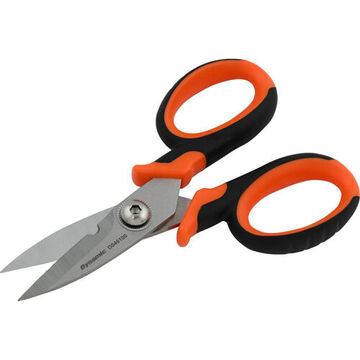 Multi-purpose Electrician's Scissor, 1-7/8 In Lg Of Cut, 6 In Lg, High Tensile Steel Blade, Anti Slip