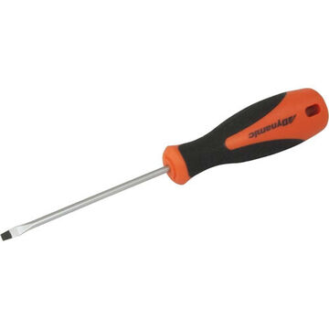 Regular Screwdriver, Slotted, 5/32 in Point, 4 in Shank, Plastic, Rubber, 6.02 in lg