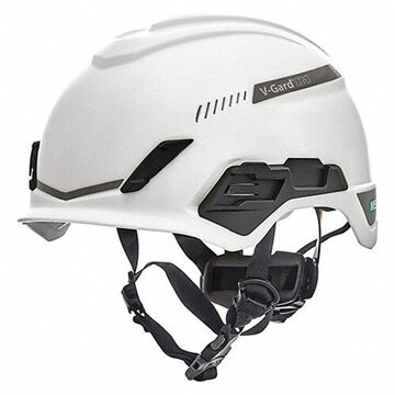 Casque de sécurité, s'ajuste au chapeau 6-1/2 à 8 po, blanc, polyéthylène haute densité, Fas-Trac® III cliquet pivotant, E