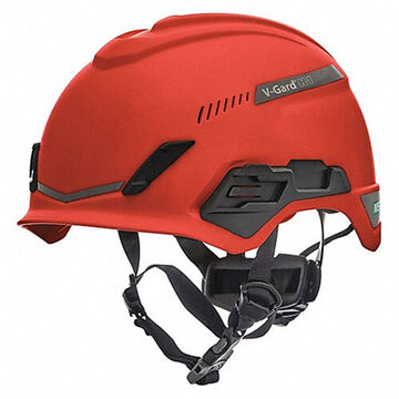 Casque de sécurité, s'ajuste au chapeau 6-1/2 à 8 po, rouge, polyéthylène haute densité, Fas-Trac® III cliquet rouge, E