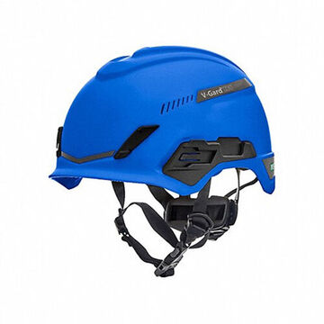 Casque de sécurité, s'ajuste au chapeau 6-1/2 à 8 po, bleu, polyéthylène haute densité, Fas-Trac® III cliquet pivotant, E