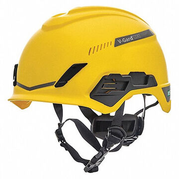 Casque de sécurité, s'ajuste au chapeau 6-1/2 à 8 po, jaune, polyéthylène haute densité, Fas-Trac® II cliquet pivotant, E