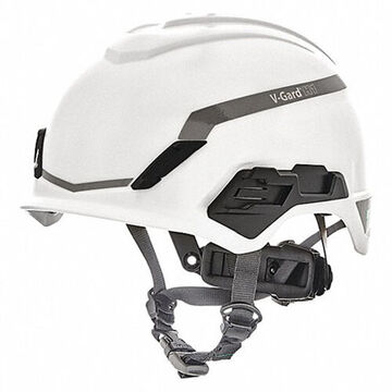 Casque de sécurité, s'ajuste au chapeau 6-1/2 po à 8 po, blanc, polyéthylène haute densité, Fas-Trac® III Pivot cliquet pivotant, E