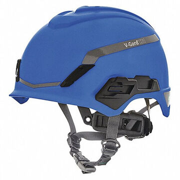 Casque de sécurité, s'ajuste au chapeau 6-1/2 à 8 po, bleu, polyéthylène haute densité, Fas-Trac® III cliquet pivotant, E