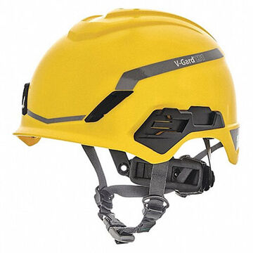 Casque de sécurité, s'ajuste au chapeau 6-1/2 à 8 po, jaune, polyéthylène haute densité, Fas-Trac® III, E