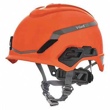 Casque de sécurité, s'ajuste au chapeau 6-1/2 à 8 po, orange, polyéthylène haute densité, Fas-Trac® III cliquet pivotant, E