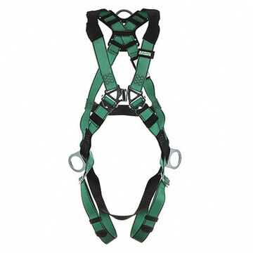 Safety Harness Full-body, Super Extra Large, 400 Lb, Green, Polyester