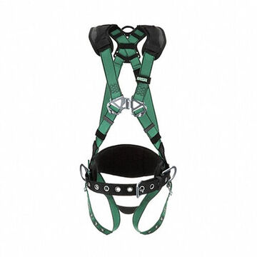 Harness Full-body Safety, Extra Large, 400 Lb, Green, Polyester