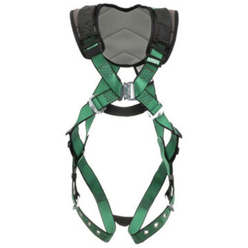 Construction Full-Body Safety Harness, Standard, 400 lb, Green, Polyester