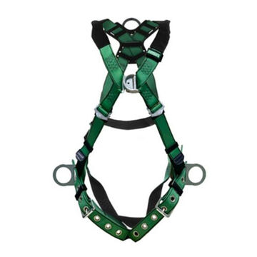 Safety Harness Full-body, Standard, 400 Lb, Green, Polyester