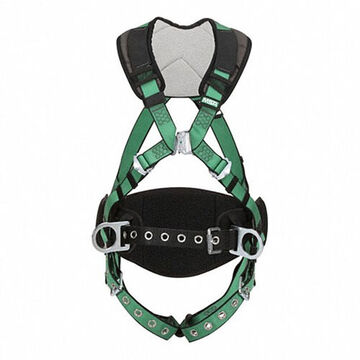 Full-Body Safety Harness, SX-Large, 400lb, Green, Polyester