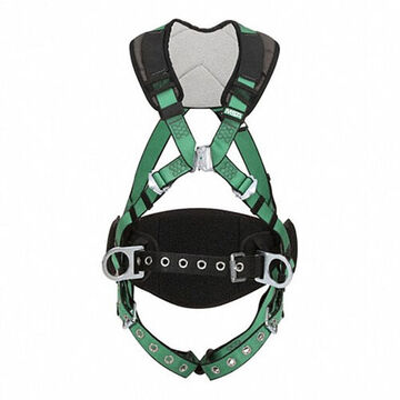 Safety Harness Full-body, Sx-large, 400lb, Green, Polyester