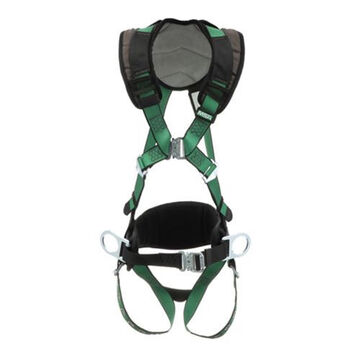 Construction Full-Body Safety Harness, Standard, 400 lb, Green, Polyester