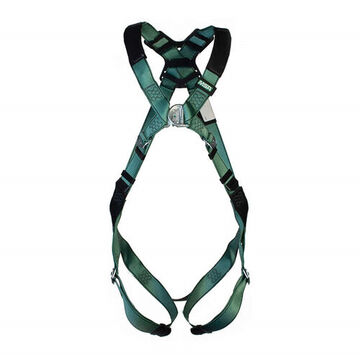 Construction Full-Body Safety Harness, Super Extra Large, 400 lb, Green, Polyester