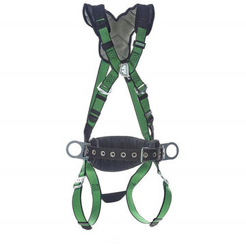 Construction Full-Body Safety Harness, Extra Small, 400 lb, Green, Polyester