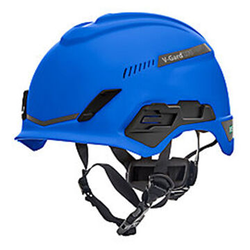 Casque de sécurité Bivent, bleu, polyéthylène haute densité, Fas-Trac® III cliquet pivotant