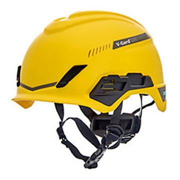 Casque de sécurité Bivent, jaune, polyéthylène haute densité, Fas-Trac® III cliquet pivotant