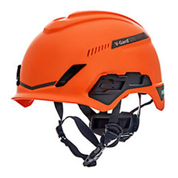 Casque de sécurité Bivent, orange, polyéthylène haute densité, Fas-Trac® III cliquet pivotant