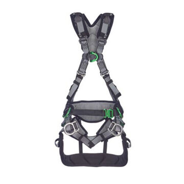 Full-Body Tower Safety Harness, Extra Large, 400 lb, Gray, Polyester