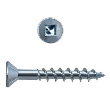 Tapping Screw, 10 in Thread, 1-1/2 in lg, Flat, Steel, Zinc