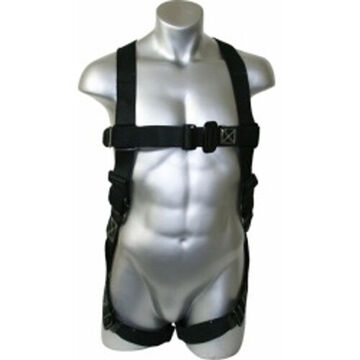Full-Body H-Style Safety Harness, Universal, 310 lb, Black, Kevlar